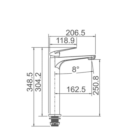 TBM12 Extended Soft Square Basin Mixer - Various Colours