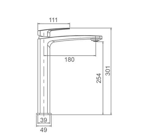 TBM13 Soft Square Tall Basin Mixer - Various Colours