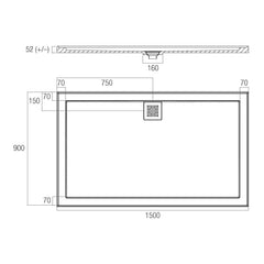 Eco Low Profile Polymarble Shower Base - Various Sizes