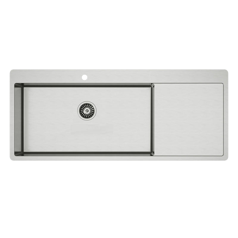 Mega 1200x500x250mm Single Bowl with Drainer Topmount Tap Landing Kitchen Sink