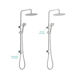 Round Dual Shower Rail with Universal Water Inlet - Chrome
