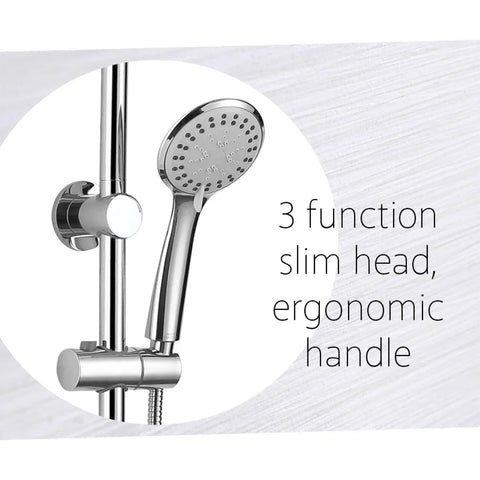 Round Dual Shower Rail with Universal Water Inlet - Chrome