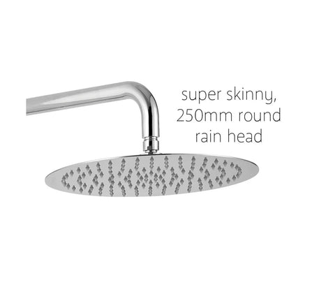 Round Dual Shower Rail with Universal Water Inlet - Chrome