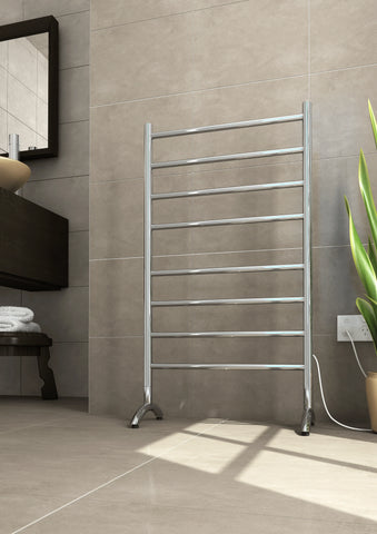 Thermogroup 240Volt Straight Round Free-Standing Heated Towel Rail