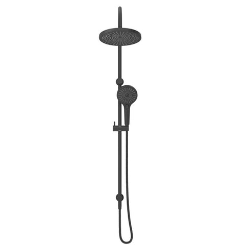 Felix Round Dual Shower Rail with Air Shower in Black Front