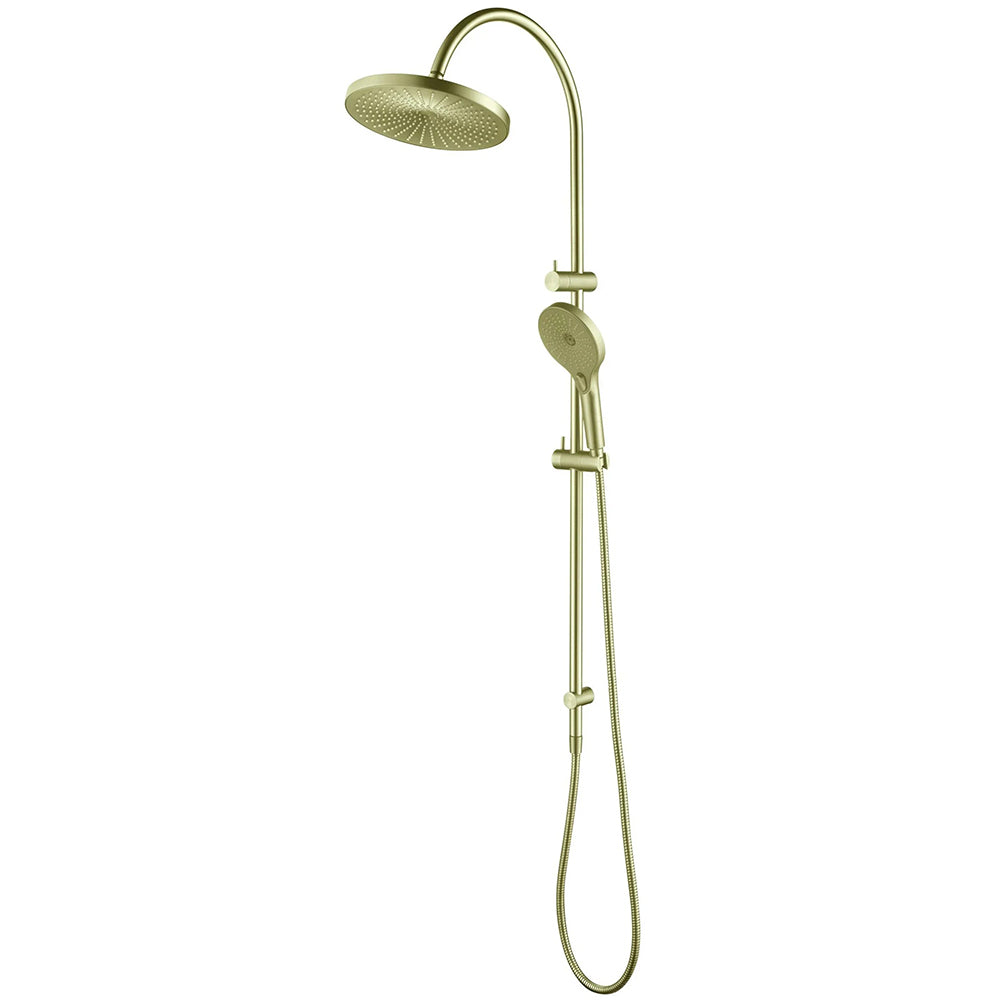 Felix Round Dual Shower Rail with Air Shower in Brushed Gold