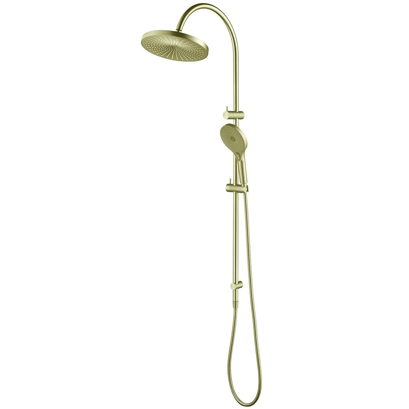Felix Round Dual Shower Rail with Air Shower in Brushed Gold