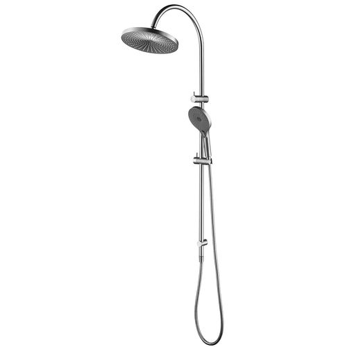Felix Round Dual Shower Rail with Air Shower in Brushed Nickel