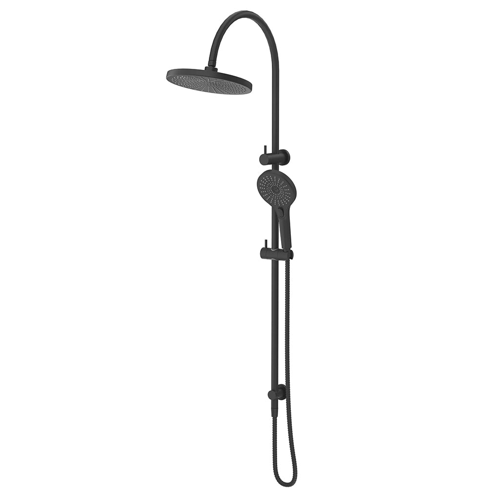Felix Round Dual Shower Rail with Air Shower in Black