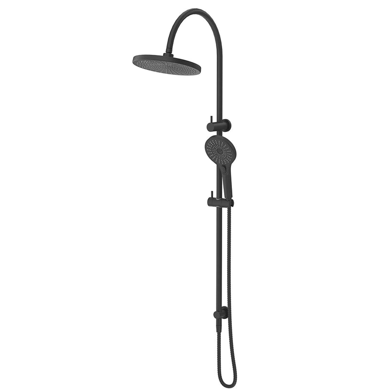Felix Round Dual Shower Rail with Air Shower in Black