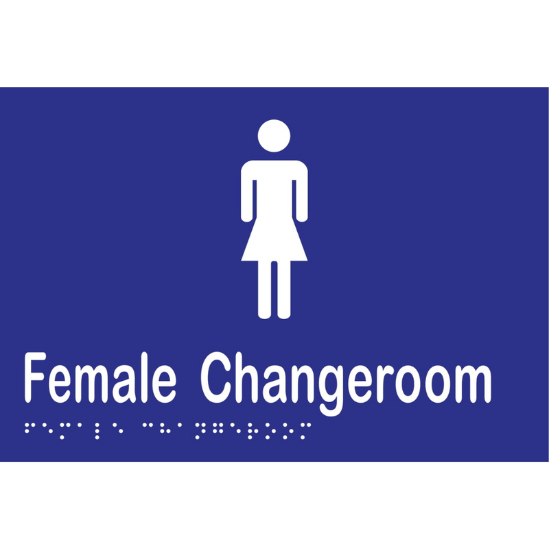 Female Changeroom Braille Sign in Blue Vinyl - MLS16265_BLU