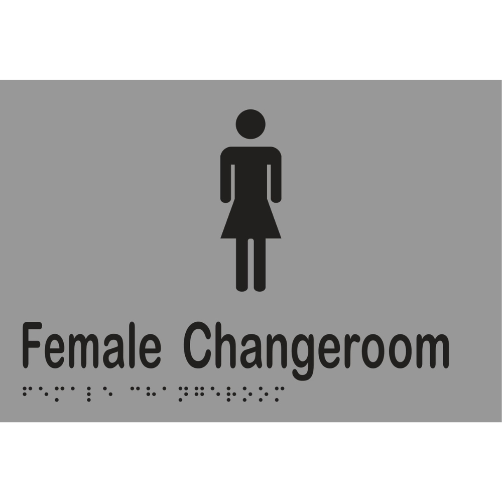 Female Changeroom Braille Sign in Silver Vinyl - MLS16265_SIL