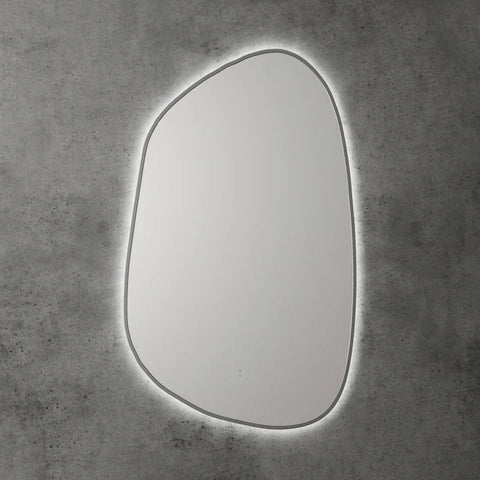 Pebble Shape LED Mirror Touchless switch with Demister 550x900mm - Frameless / with Frame