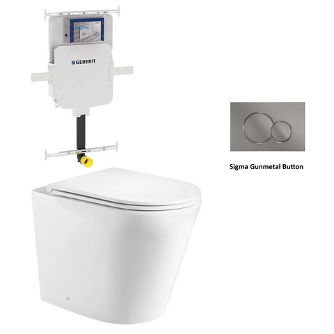 Geberit In Wall Package - Tornado Rimless Floor Pan, Inwall Cistern and Button