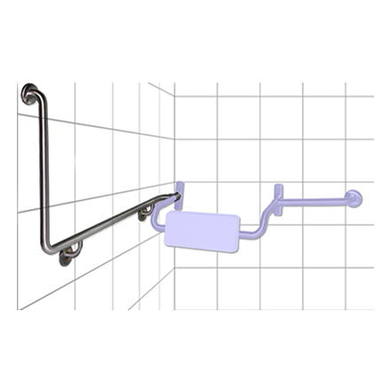 GRAB RAIL ATTACHMENT – USED WITH DROPPED ARM BACK REST, SLOPING ARM 90 DEGREES 600 X 1050 MM (GRE07) - GRE07RH (Right Hand)