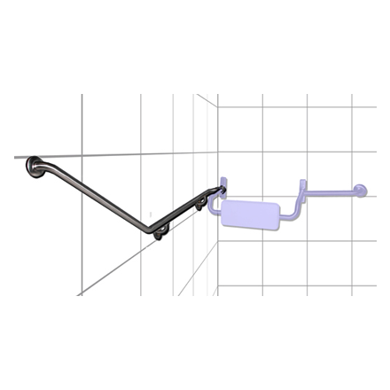 GRAB RAIL ATTACHMENT – USED WITH DROPPED ARM BACK REST, SLOPING ARM 40 DEGREES 700 X 950 MM (GRE08) - GRE08LH (Left Hand)