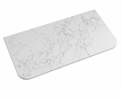 ET Carrara (510mm Depth) Curved Silica Free Stone Flat Vanity Top - Various Sizes