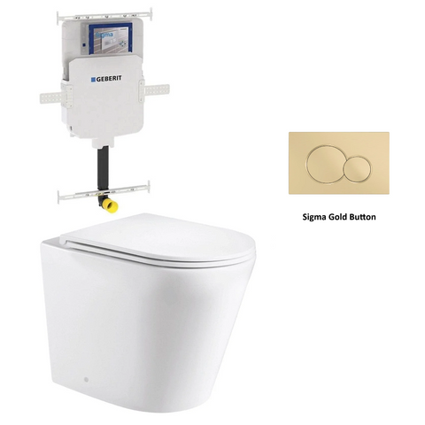 Geberit In Wall Package - Tornado Rimless Floor Pan, Inwall Cistern and Button