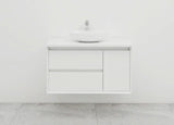 BV08WH Extra Deep (520mm) Matt White Fingerpull Wall Hung Vanity - 900 / 1200 / 1500mm