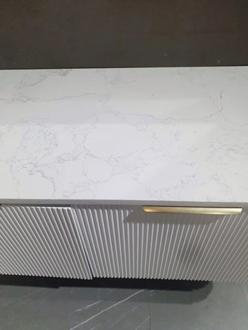 BV28WH Matte White Fluted Curve Wall Hung Vanity - 900 / 1200 / 1500mm