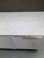 BV28WH Matte White Fluted Curve Wall Hung Vanity - 900 / 1200 / 1500mm