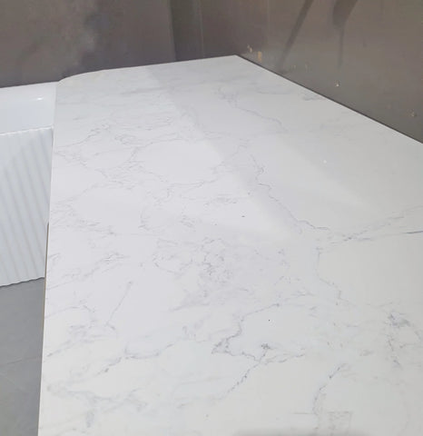 BV28WH Matte White Fluted Curve Wall Hung Vanity - 900 / 1200 / 1500mm
