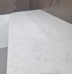 BV28WH Matte White Fluted Curve Wall Hung Vanity - 900 / 1200 / 1500mm