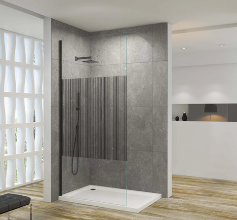 SS26 - Black Walk In Shower Screen - 850mm - stock clearnce