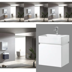 BV66WH Compact Fingerpull Wall Hung Vanity 480x350mm - Various Colours