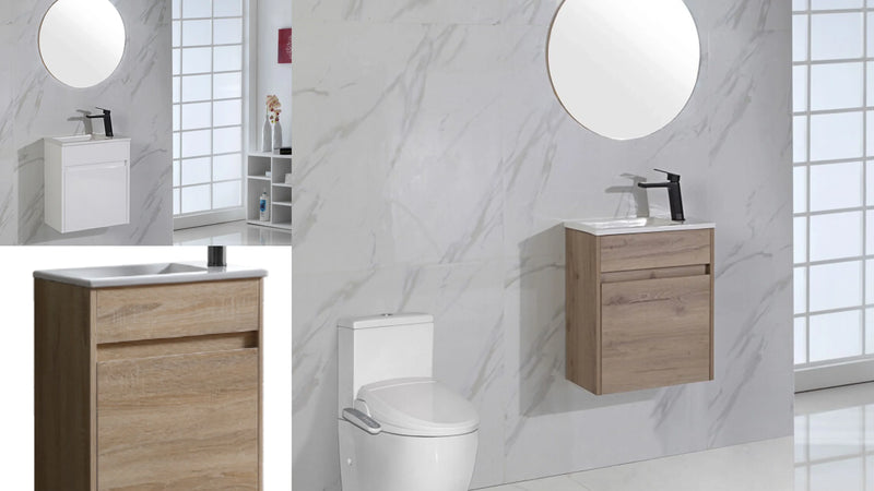 BV31WH Compact Wall Hung Wooden Vanity 465x260mm - Various Colours