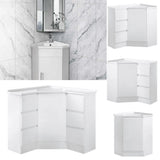 BV41 Gloss White Freestanding Corner Vanity - 410 / 600 / 900mm