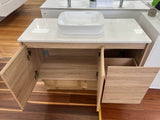 Timber Wall Hung Vanity w/ Flat Stone Top - 1200x520mm (Floor Display)