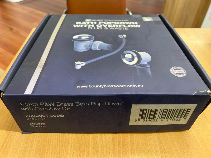 Chrome Bath Pop Down with Overflow (21821.01) (Stock Clearance)