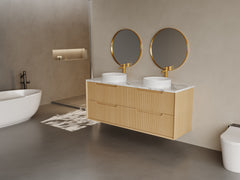 BV81WH Elwood Natural Oak Fluted Wall Hung Vanity - 900 / 1200 / 1500mm