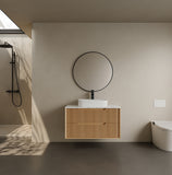 BV81WH Elwood Natural Oak Curved Fluted Wall Hung Vanity - 900 / 1200 / 1500mm