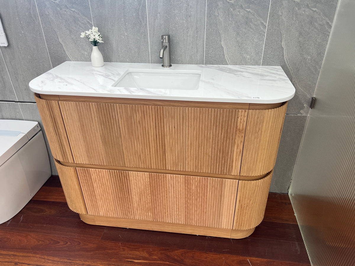 BV83 Wood Texture Freestanding Fluted Plywood Vanity - 900/1200/1500mm