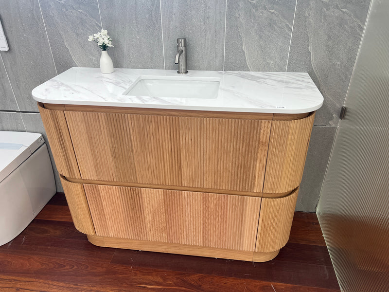 BV83 Wood Texture Freestanding Fluted Plywood Vanity - 900/1200/1500mm