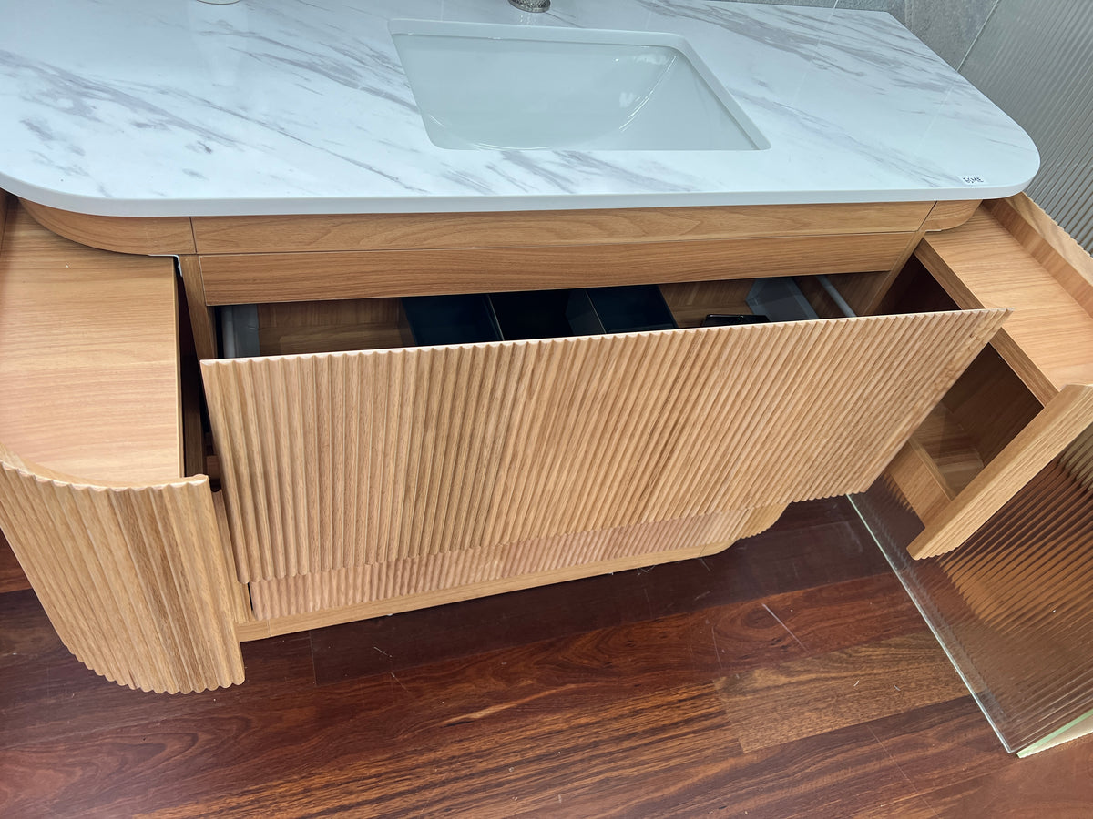 BV83 Wood Texture Freestanding Fluted Plywood Vanity - 900/1200/1500mm