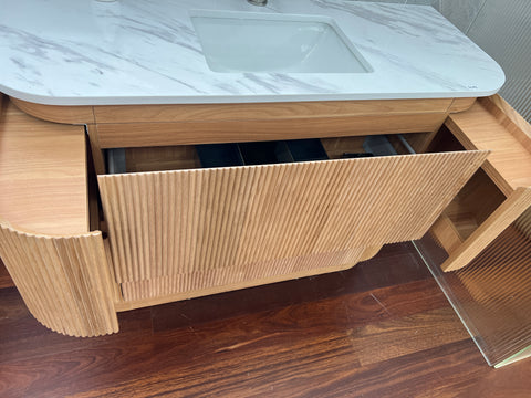 BV83 Wood Texture Freestanding Fluted Plywood Vanity - 900/1200/1500mm