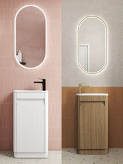 BV91 Compact Fluted Floor Mounted Ensuite Vanity 450x295mm - Various Colours