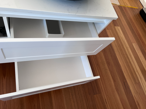 BV97WH (490mm Cabinet) Kimberley Matt White Shaker Wall Hung Vanity - 900 / 1200 / 1500mm