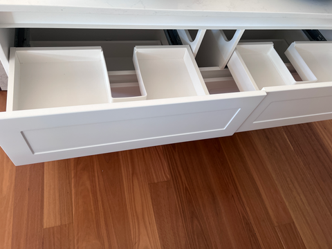 BV97WH (490mm Cabinet) Kimberley Matt White Shaker Wall Hung Vanity - 900 / 1200 / 1500mm