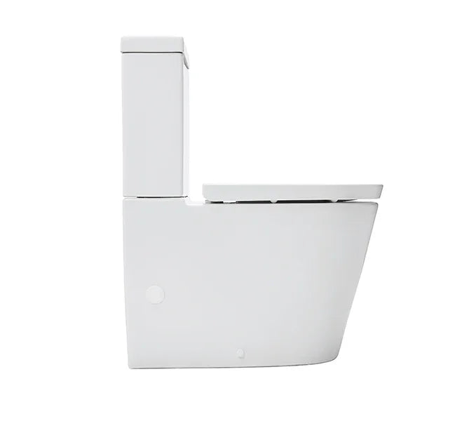Johnson Suisse Raised Height Back To Wall Tornado Rimless Flush Toilet Suite with Soft Close Seat - White (4 Star)