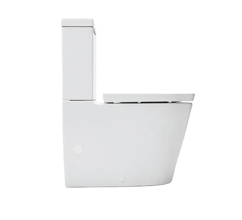 Johnson Suisse Raised Height Back To Wall Tornado Rimless Flush Toilet Suite with Soft Close Seat - White (4 Star)