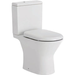 Closed Coupled Rimless Flush Skew Pan Connection Toilet Suite with Soft Close Seat - White (4 Star)