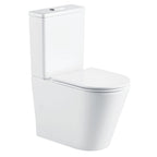 Short Projection Raised Height Back To Wall Tornado Rimless Flush Toilet Suite with Soft Close Seat - White (4 Star)