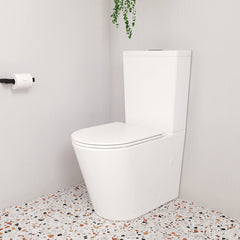 Compact Back To Wall Tornado Rimless Flush Toilet Suite with Soft Close Seat - White (4 Star)