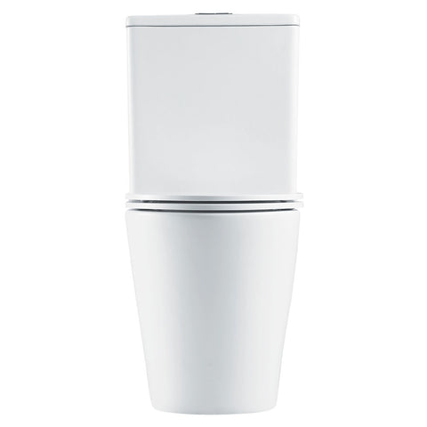 Short Projection Raised Height Back To Wall Tornado Rimless Flush Toilet Suite with Soft Close Seat - White (4 Star)
