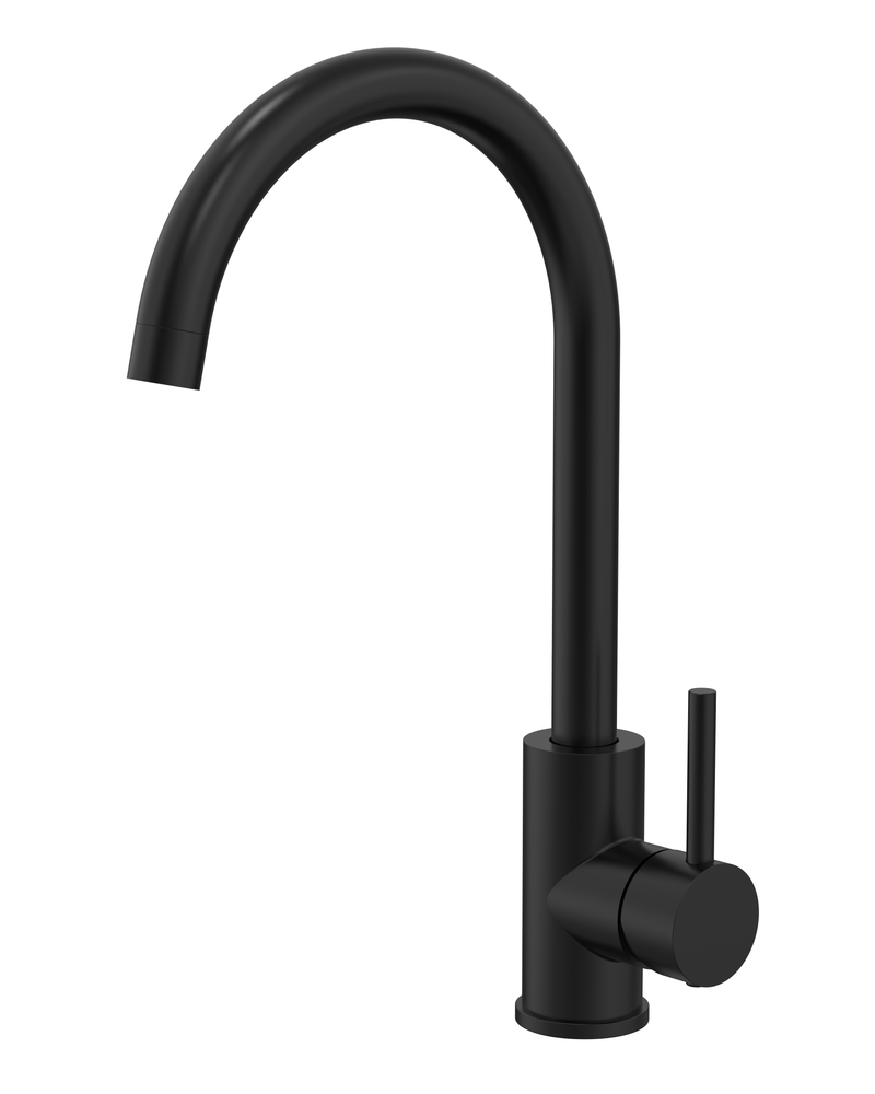 KM17 Side Lever Gooseneck Kitchen / Laundry Sink Mixer - Various Colours