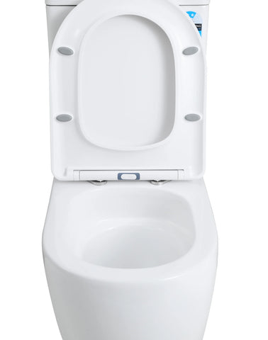 Raised Height Back To Wall Tornado Rimless Flush Toilet Suite with Soft Close Seat - CE038